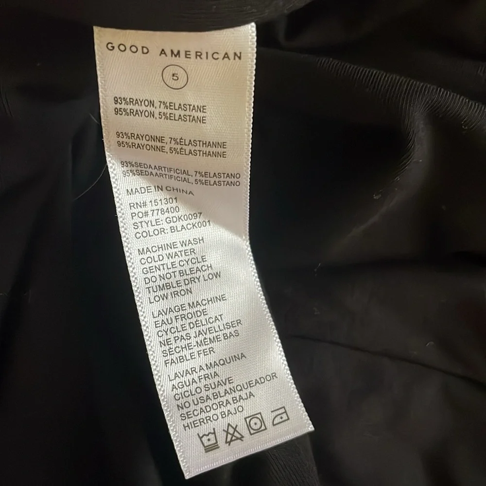 Good American NWT Black Long Sleeve‎ Jersey Lined Long Midi Size 5/2XL